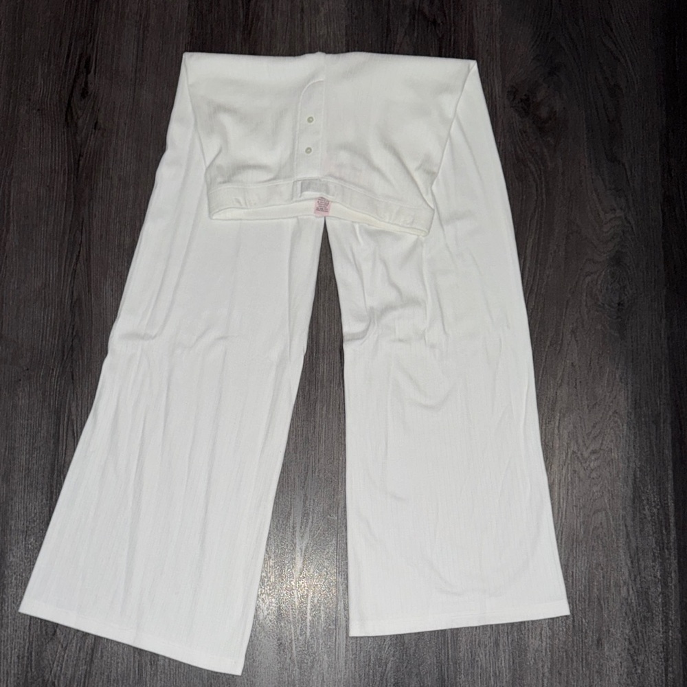 Victoria | vs White Button-Front Pant only pj pants NWT